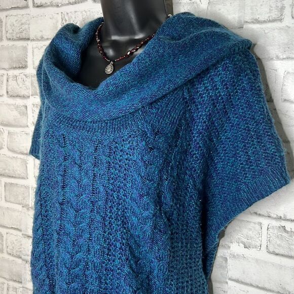 Worthington Cable Knit Sweater, Cowl Neck Short Sleeve Size 3X - Picture 2 of 6